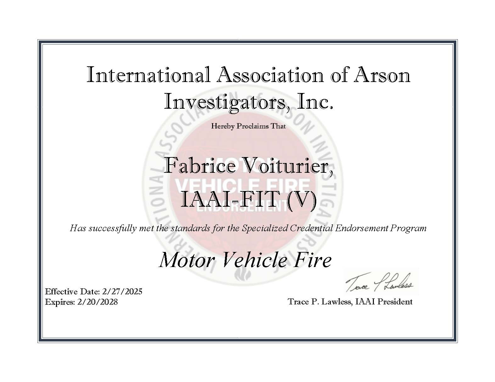 IAAI Fire Vehicule 2025