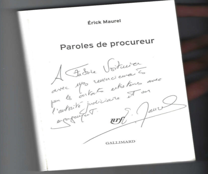 « Remerciement de Monsieur le Procureur de la République Erick MAUREL / 2019 »