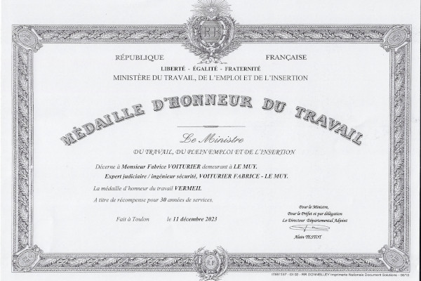 Médaille d'Honneur du Travail