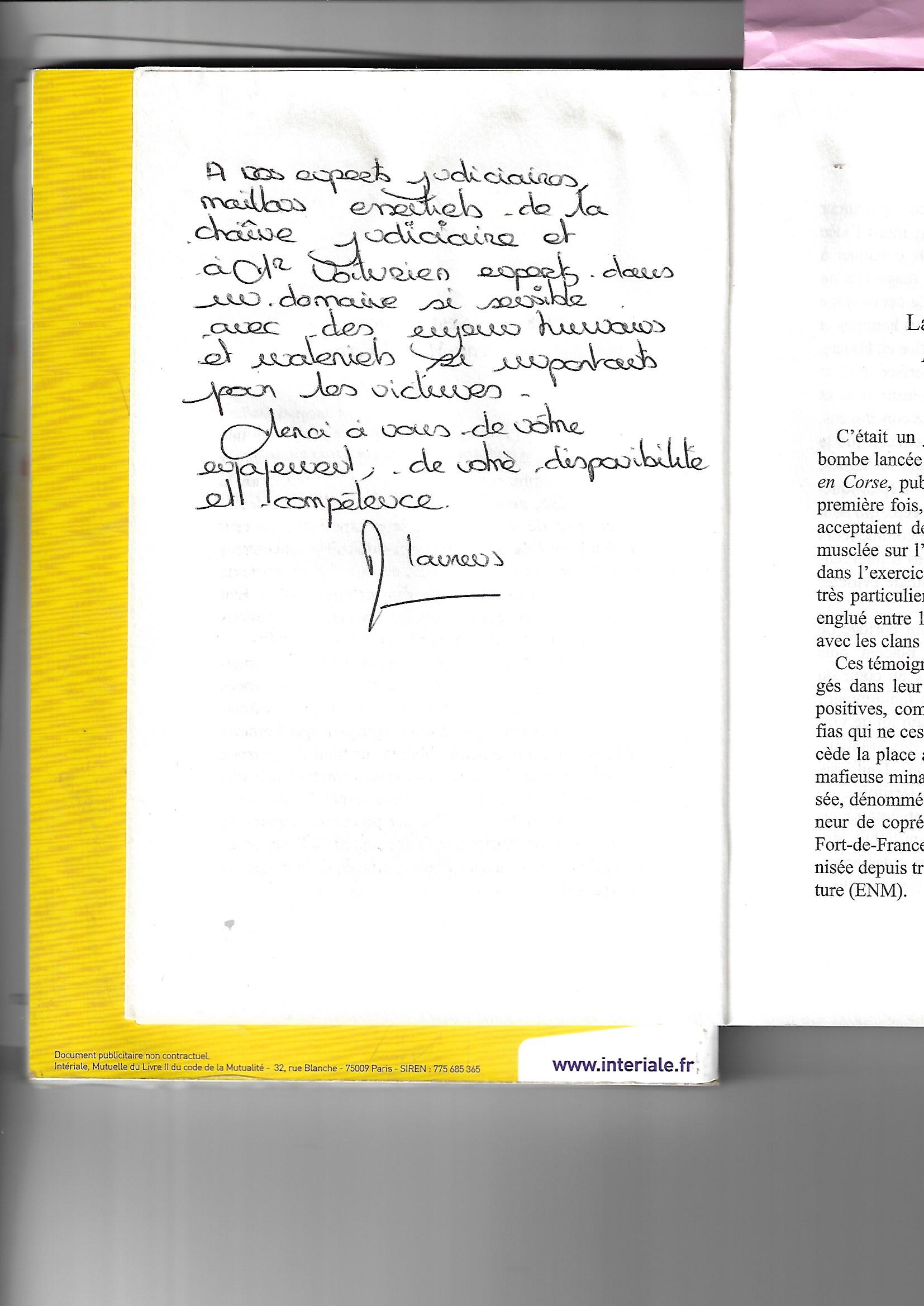 Dedicace Procureure Madame LAURENS 2025